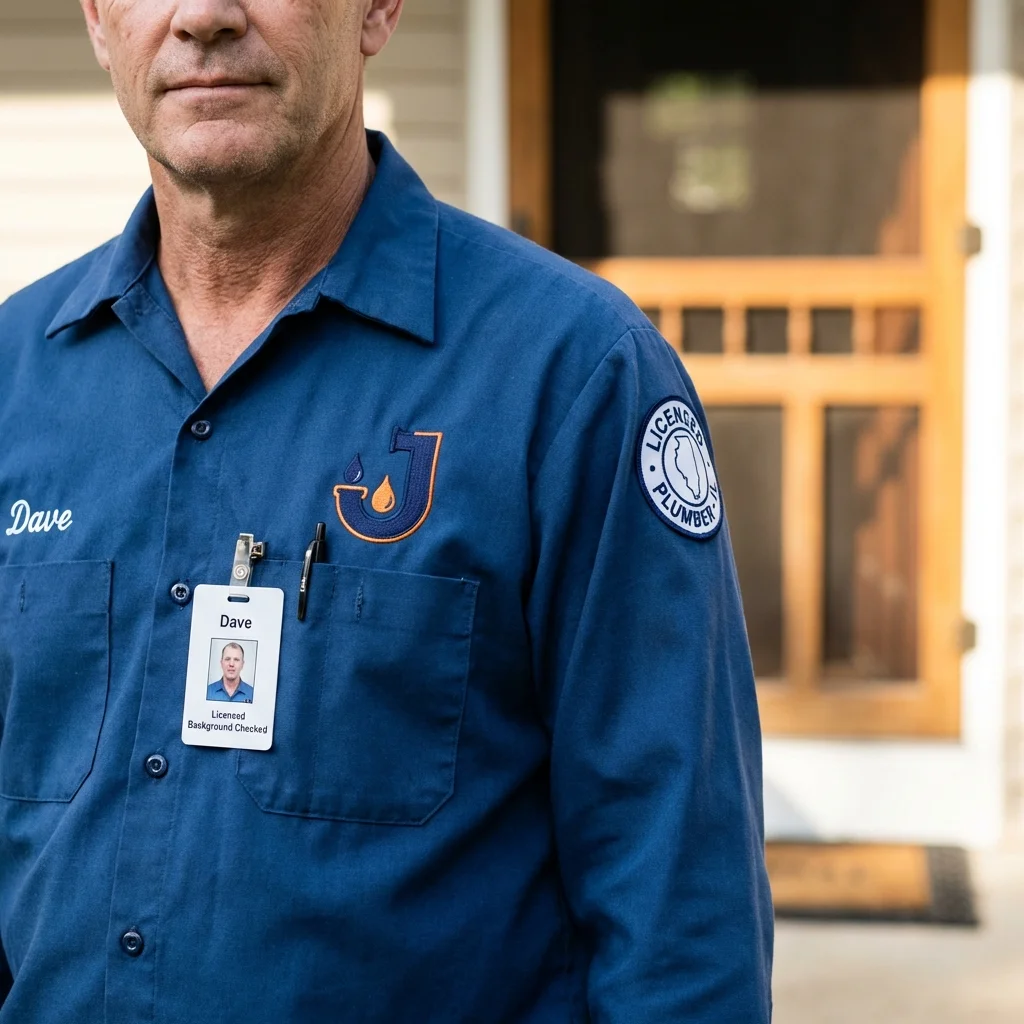 Licensed plumber showing ID badge in Diablo, CA
