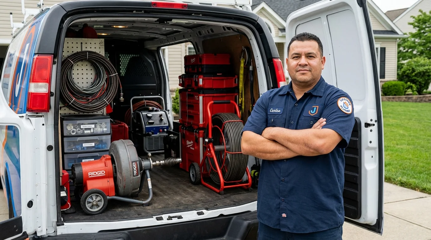 Professional drain cleaning equipment and Johns Plumbing LLC plumber in Diablo