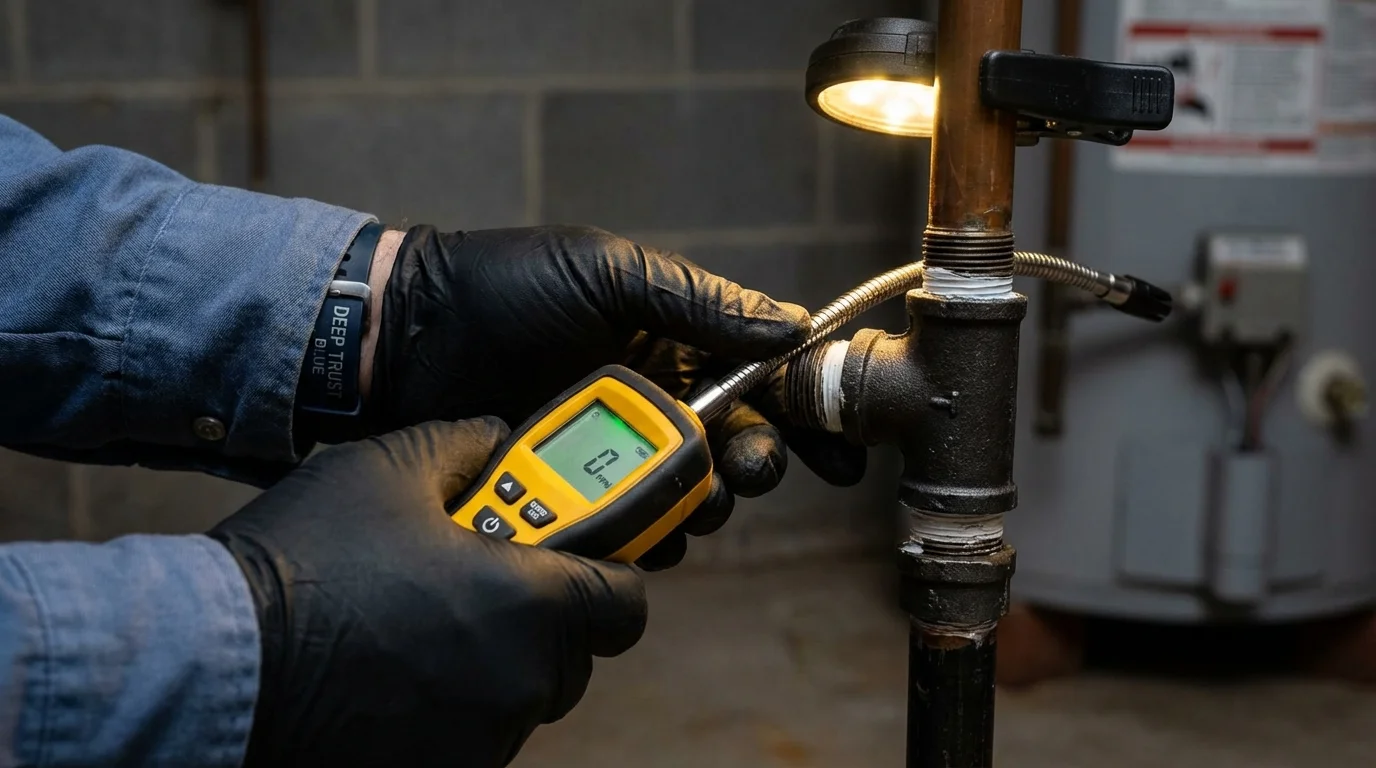 Gas leak detection with electronic sniffer by Johns Plumbing LLC in Diablo
